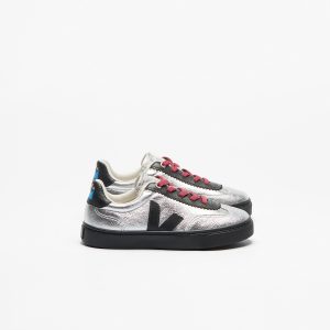 VOLLEY ELASTIC LACES VEJA X JELLY MALLOW LEATHER SILVER