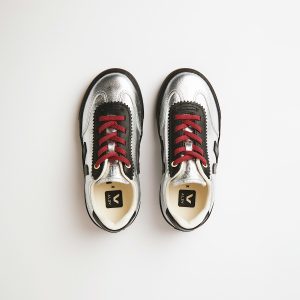 VOLLEY ELASTIC LACES VEJA X JELLY MALLOW LEATHER SILVER