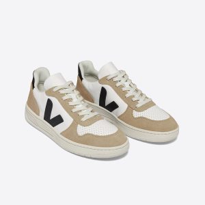 V-10 LEATHER WHITE BLACK SAHARA