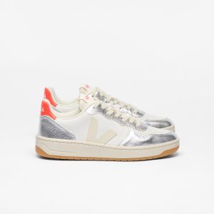 V-10 LEATHER WHITE PIERRE SILVER
