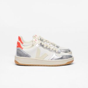 V-10 LEATHER WHITE PIERRE SILVER
