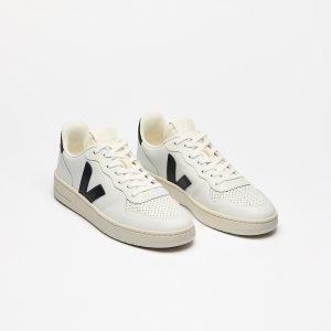 V-10 LEATHER WHITE BLACK