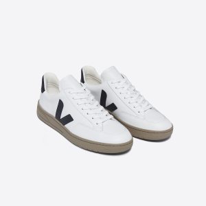 V-12 LEATHER WHITE BLACK DUNE
