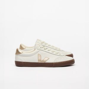 VOLLEY LEATHER WHITE PLATINE BARK